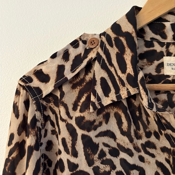 Ralph Lauren Denim & Supply Animal Print Blouse Size Large Festival Vacation - Picture 4 of 10